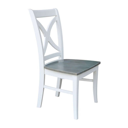 International Concepts - Vineyard Curved X Back Chair in White/Heather Gray Finish (Set of 2) - C05-14P veiw 7