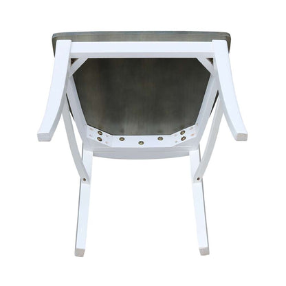 International Concepts - Vineyard Curved X Back Chair in White/Heather Gray Finish (Set of 2) - C05-14P veiw 8