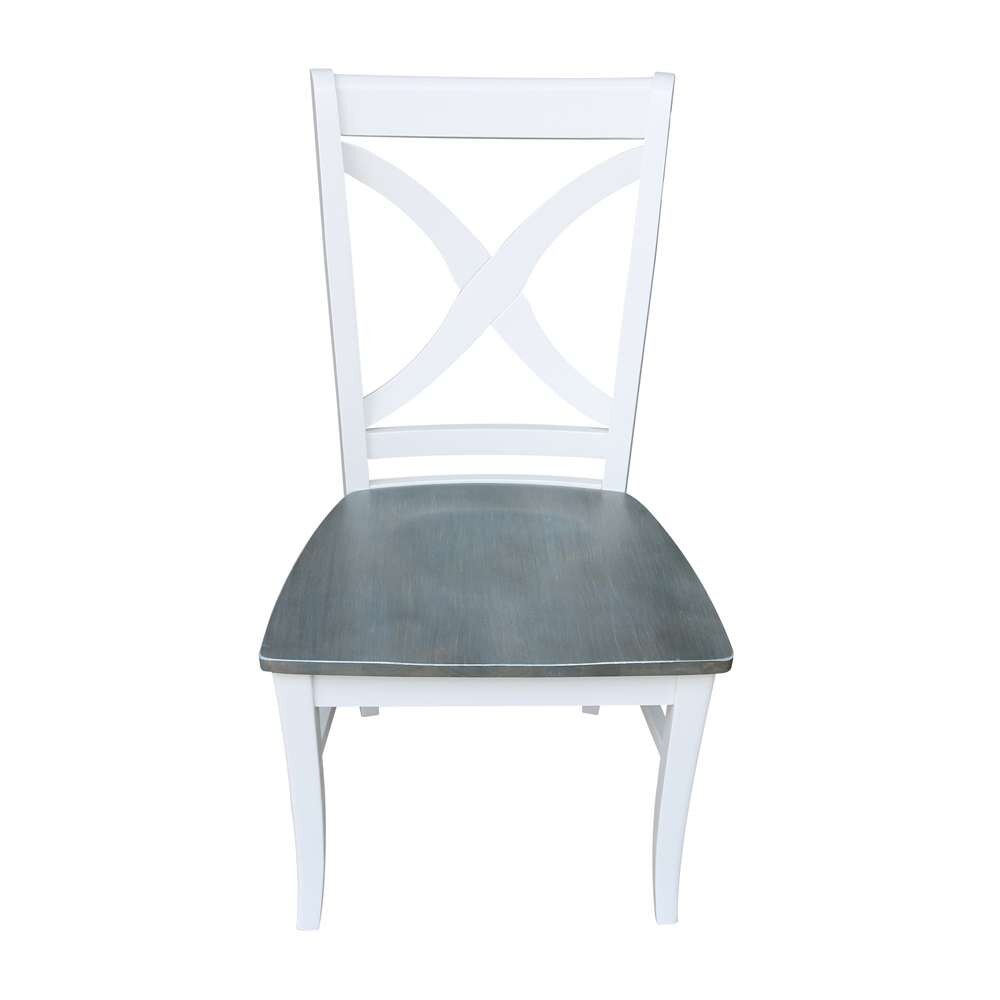 International Concepts - Vineyard Curved X Back Chair in White/Heather Gray Finish (Set of 2) - C05-14P veiw 9