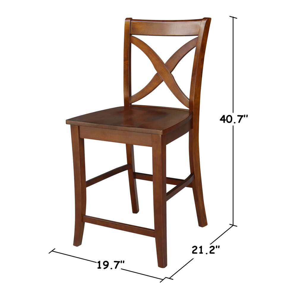 International Concepts - Vinyard Counter Height Stool - 24inSH in Espresso Finish - S581-142 veiw 3