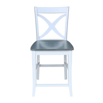International Concepts - Vinyard Counter Height Stool - 24inSH in White/Heather Gray Finish - S05-142 veiw 5