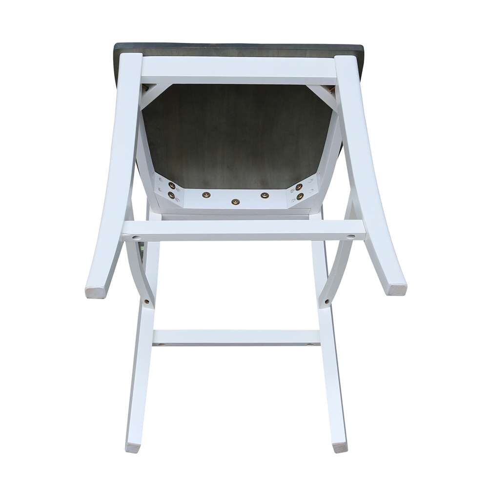 International Concepts - Vinyard Counter Height Stool - 24inSH in White/Heather Gray Finish - S05-142 veiw 8
