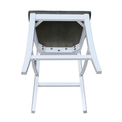 International Concepts - Vinyard Counter Height Stool - 24inSH in White/Heather Gray Finish - S05-142 veiw 8