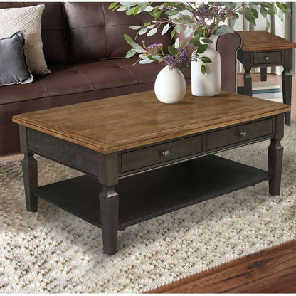 International Concepts - Vista Coffee Table in Hickory/Washed Coal Finish - OT45-15C veiw 3