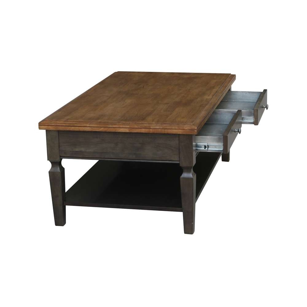 International Concepts - Vista Coffee Table in Hickory/Washed Coal Finish - OT45-15C veiw 4