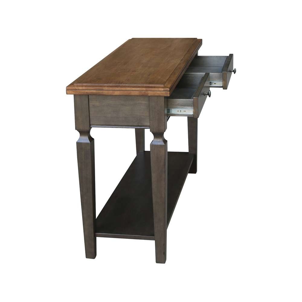 International Concepts - Vista Console/Sofa Table in Hickory/Washed Coal Finish - OT45-15S veiw 4