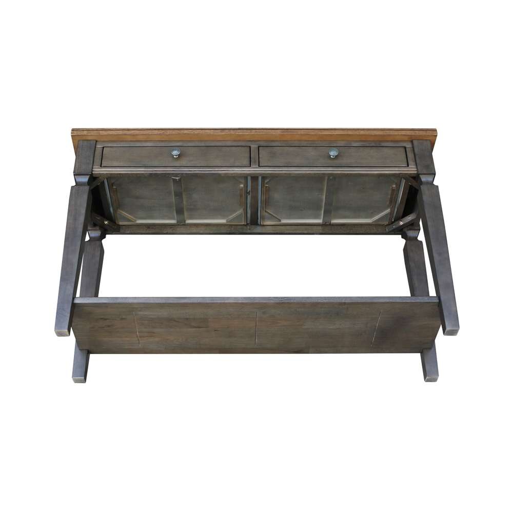 International Concepts - Vista Console/Sofa Table in Hickory/Washed Coal Finish - OT45-15S veiw 6
