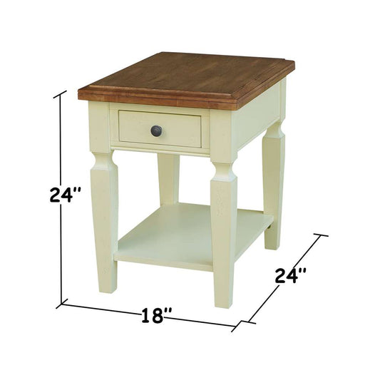 International Concepts - Vista End Table in Hickory/Shell Finish - OT79-15E veiw 2