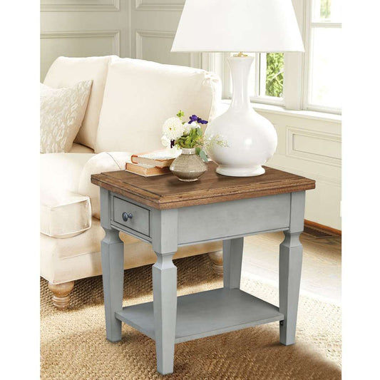 International Concepts - Vista End Table in Hickory/Stone Finish - OT41-15E veiw 2