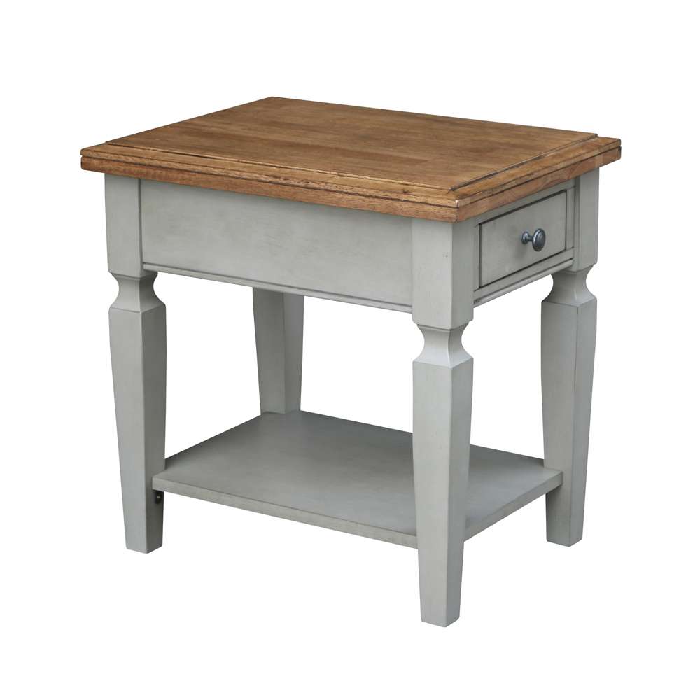 International Concepts - Vista End Table in Hickory/Stone Finish - OT41-15E veiw 4