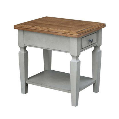 International Concepts - Vista End Table in Hickory/Stone Finish - OT41-15E veiw 4