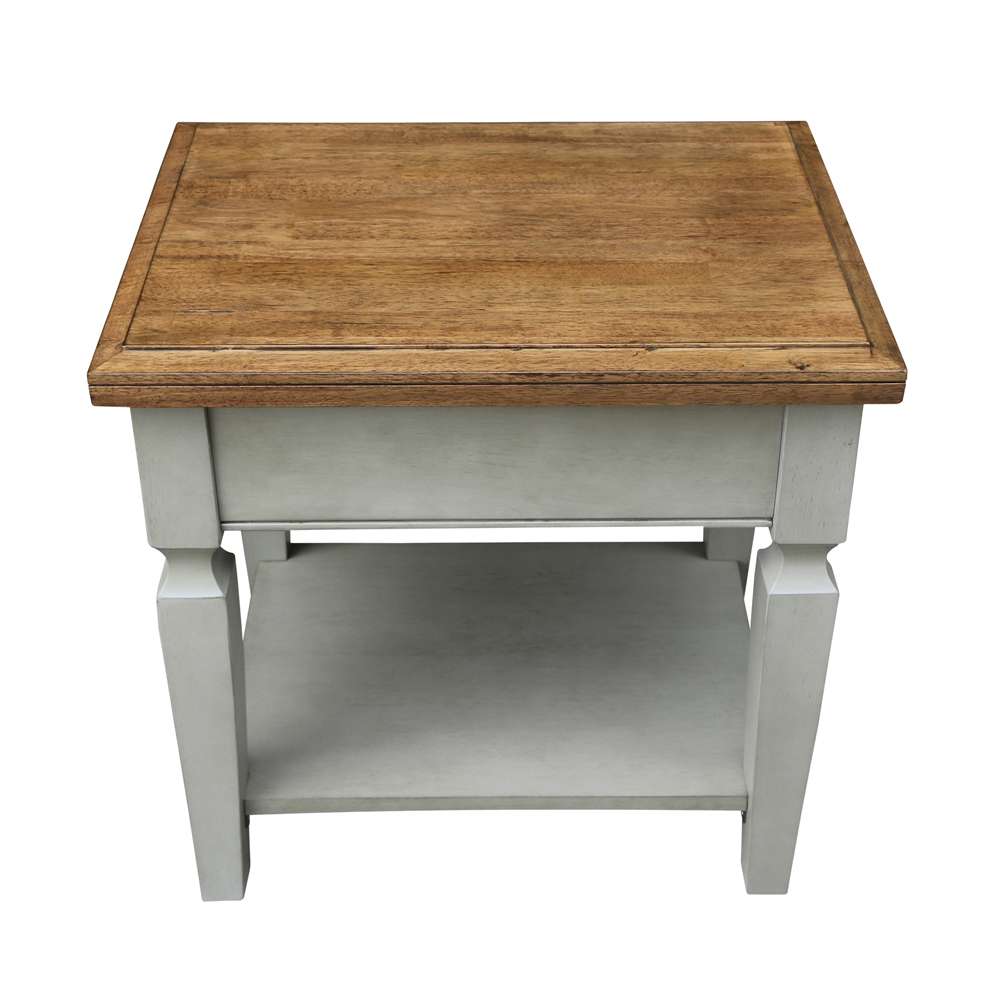 International Concepts - Vista End Table in Hickory/Stone Finish - OT41-15E veiw 6