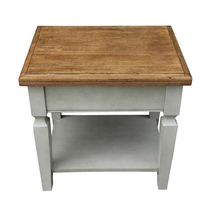 International Concepts - Vista End Table in Hickory/Stone Finish - OT41-15E veiw 6