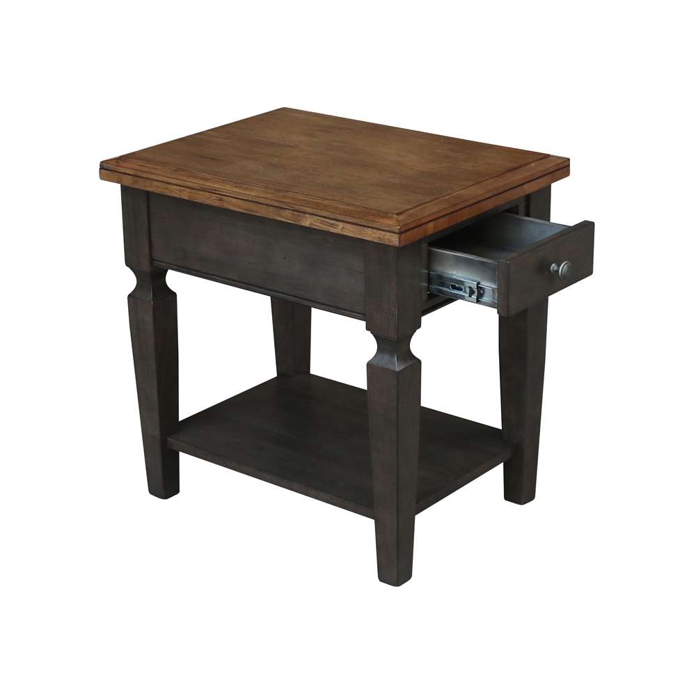 International Concepts - Vista End Table in Hickory/Washed Coal Finish - OT45-15E veiw 3