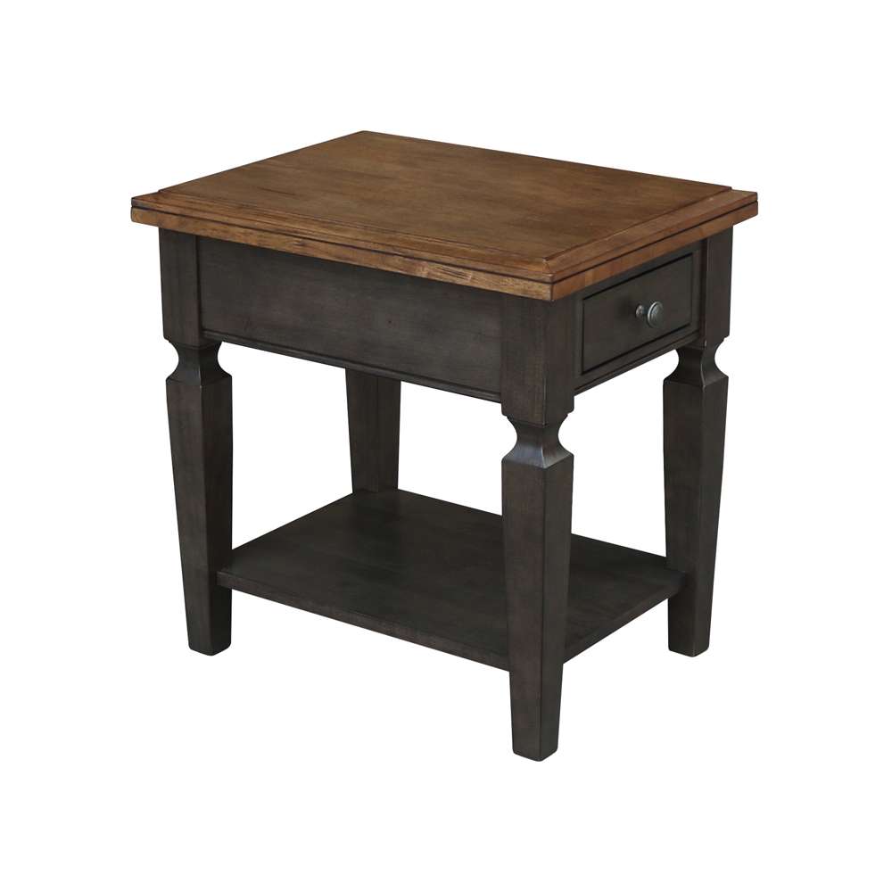 International Concepts - Vista End Table in Hickory/Washed Coal Finish - OT45-15E veiw 4