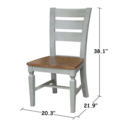 International Concepts - Vista Ladderback Chair in Hickory/Stone Finish (Set of 2) - C41-57P veiw 3