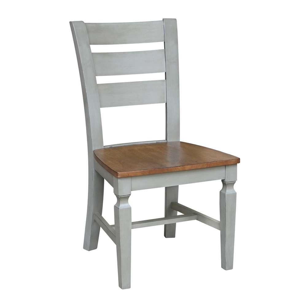 International Concepts - Vista Ladderback Chair in Hickory/Stone Finish (Set of 2) - C41-57P veiw 4