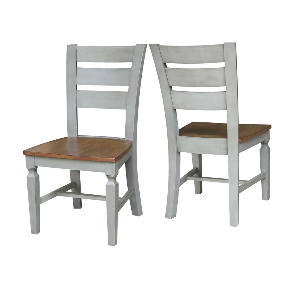 International Concepts - Vista Ladderback Chair in Hickory/Stone Finish (Set of 2) - C41-57P veiw 5