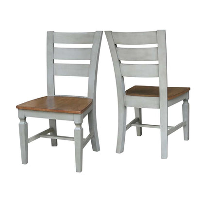 International Concepts - Vista Ladderback Chair in Hickory/Stone Finish (Set of 2) - C41-57P veiw 5