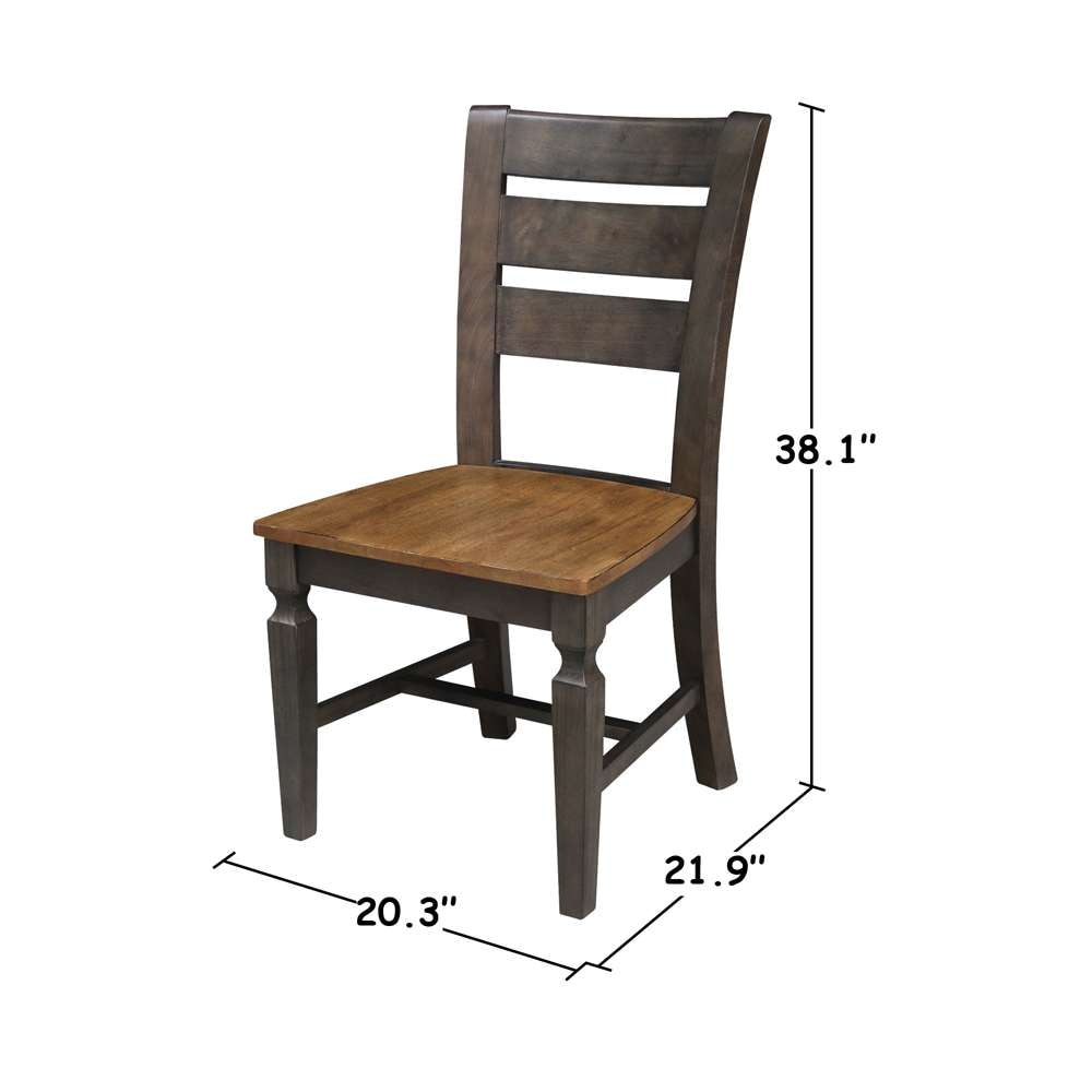 International Concepts - Vista Ladderback Chair in Hickory/Washed Coal Finish (Set of 2) - C45-57P veiw 3