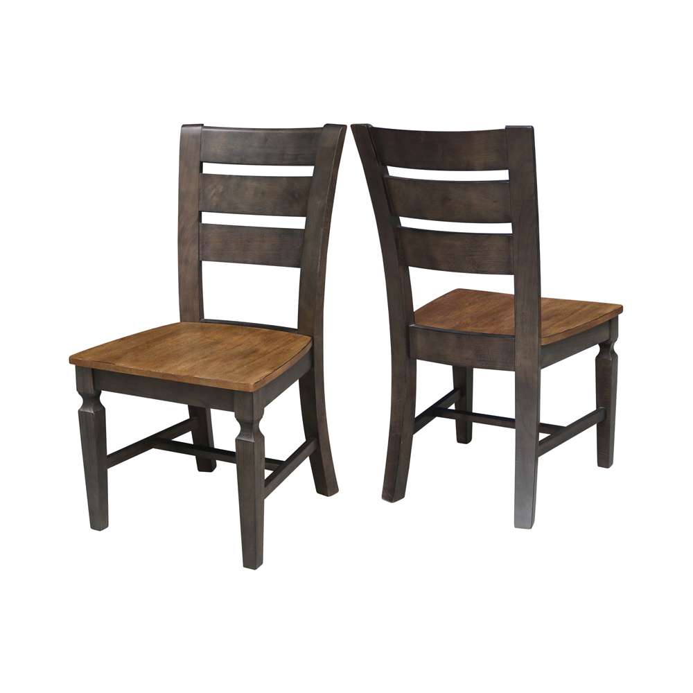 International Concepts - Vista Ladderback Chair in Hickory/Washed Coal Finish (Set of 2) - C45-57P veiw 5