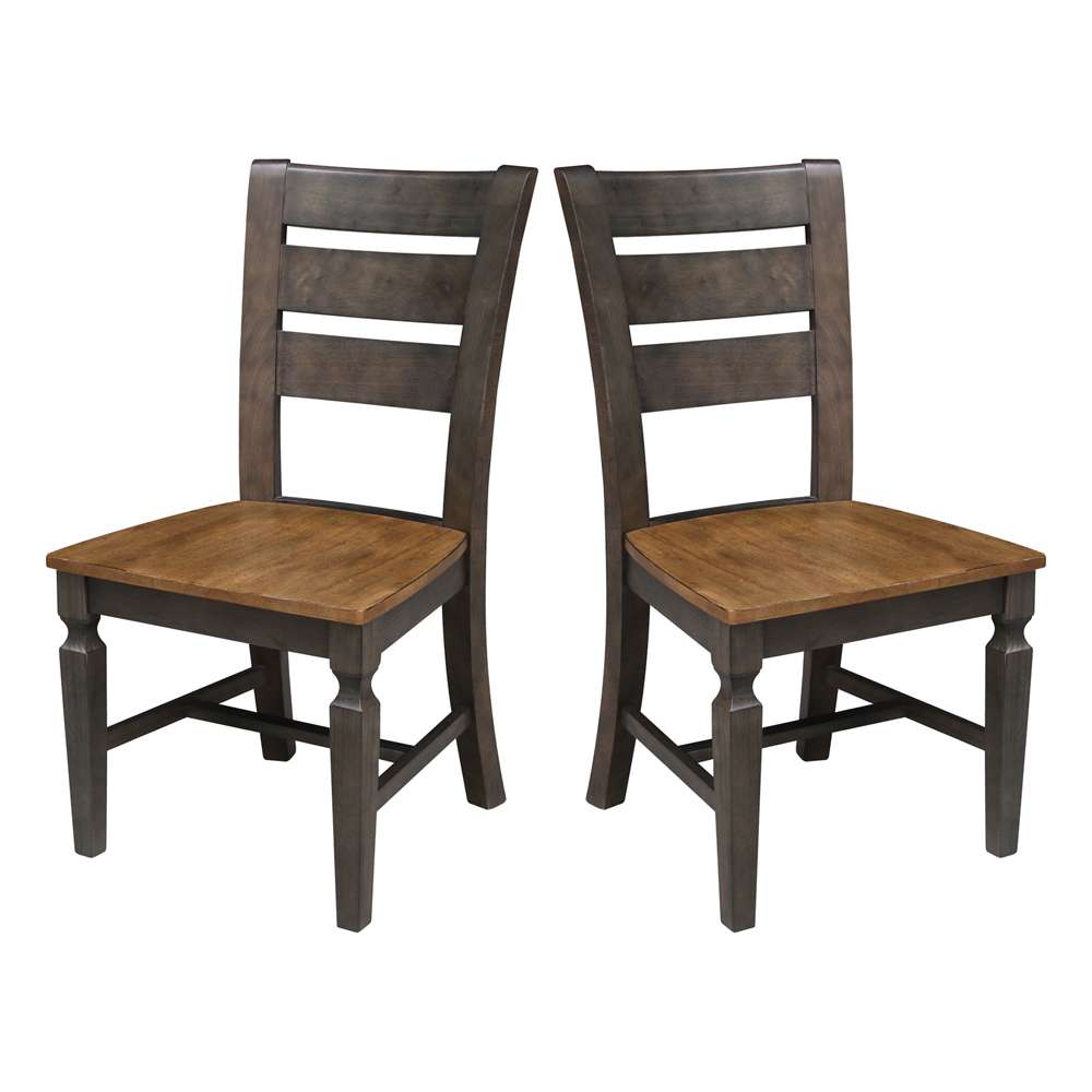 International Concepts - Vista Ladderback Chair in Hickory/Washed Coal Finish (Set of 2) - C45-57P veiw 8