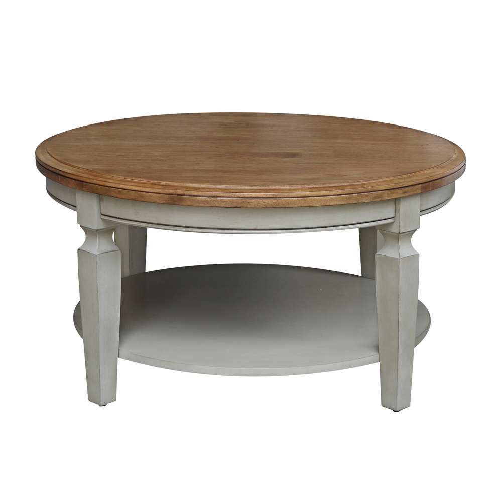 International Concepts - Vista Round Coffee Table in Hickory/Stone Finish - OT41-15CR veiw 3