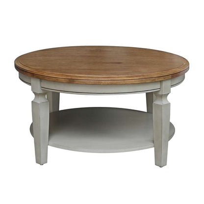 International Concepts - Vista Round Coffee Table in Hickory/Stone Finish - OT41-15CR veiw 3