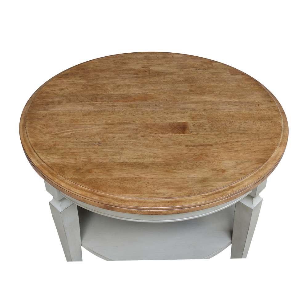 International Concepts - Vista Round Coffee Table in Hickory/Stone Finish - OT41-15CR veiw 6