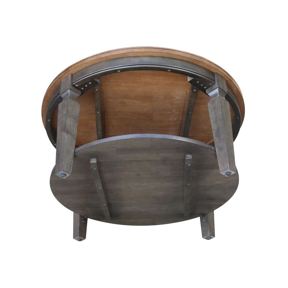 International Concepts - Vista Round Coffee Table in Hickory/Washed Coal Finish - OT45-15CR veiw 5