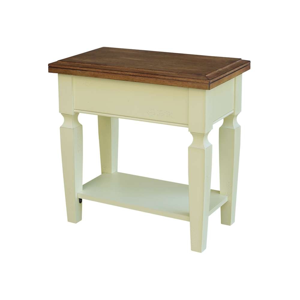 International Concepts - Vista Side Table in Hickory/Shell Finish - OT79-15E2 veiw 1