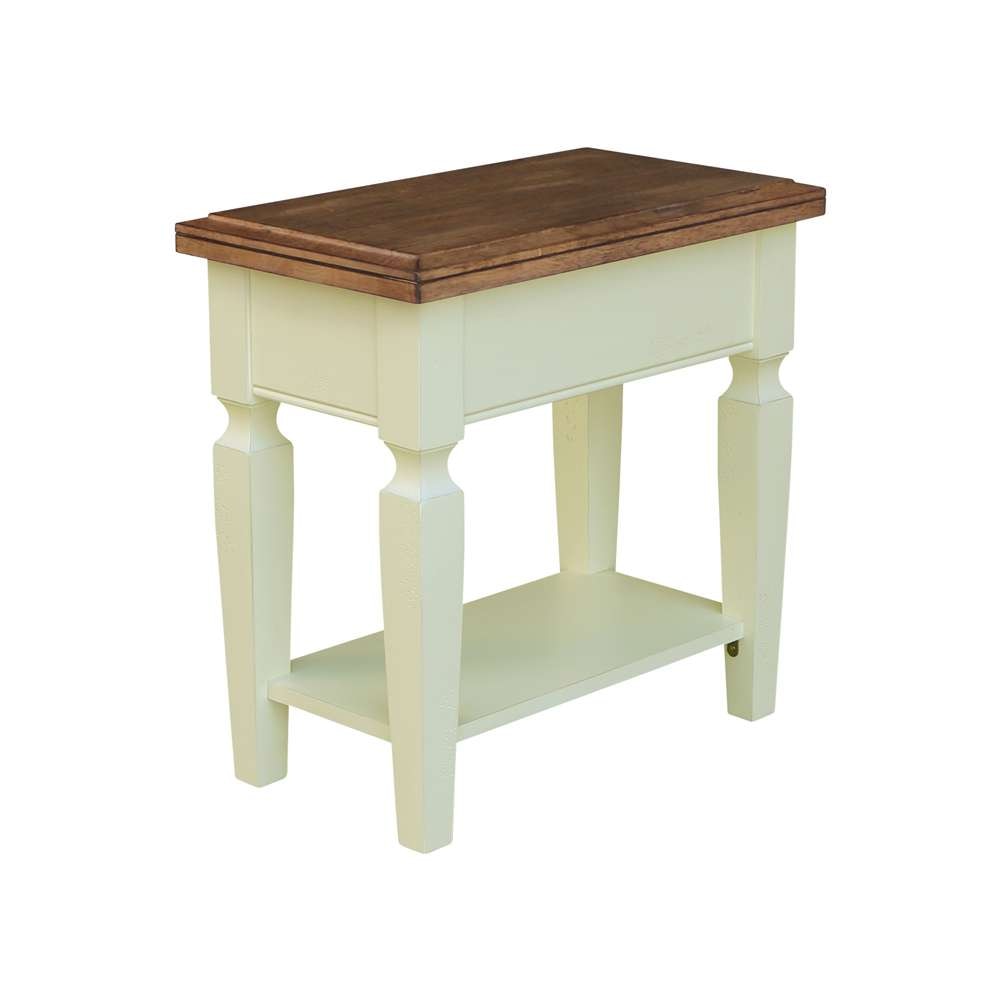 International Concepts - Vista Side Table in Hickory/Shell Finish - OT79-15E2 veiw 2