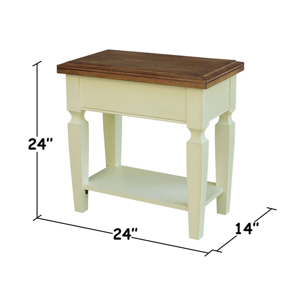 International Concepts - Vista Side Table in Hickory/Shell Finish - OT79-15E2 veiw 3