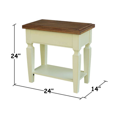 International Concepts - Vista Side Table in Hickory/Shell Finish - OT79-15E2 veiw 3