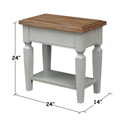 International Concepts - Vista Side Table in Hickory/Stone Finish - OT41-15E2 veiw 2