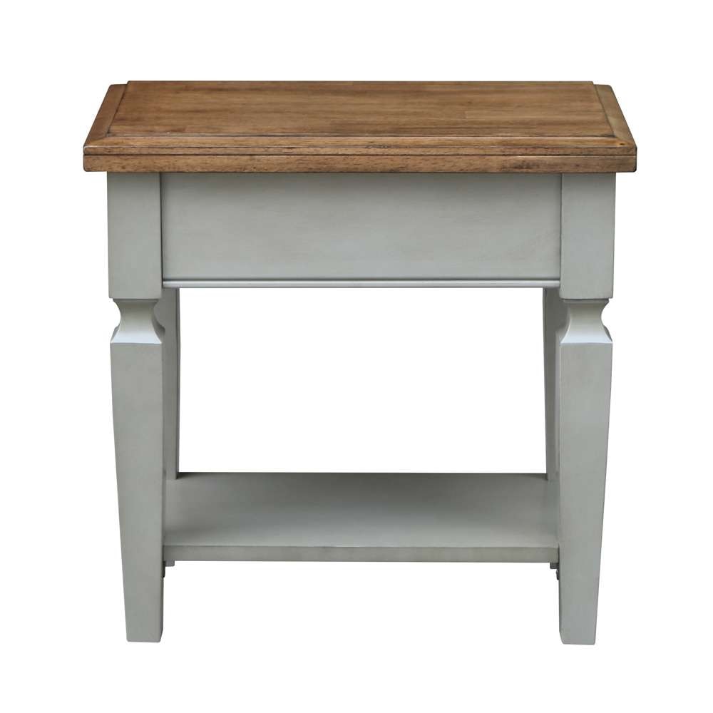 International Concepts - Vista Side Table in Hickory/Stone Finish - OT41-15E2 veiw 3