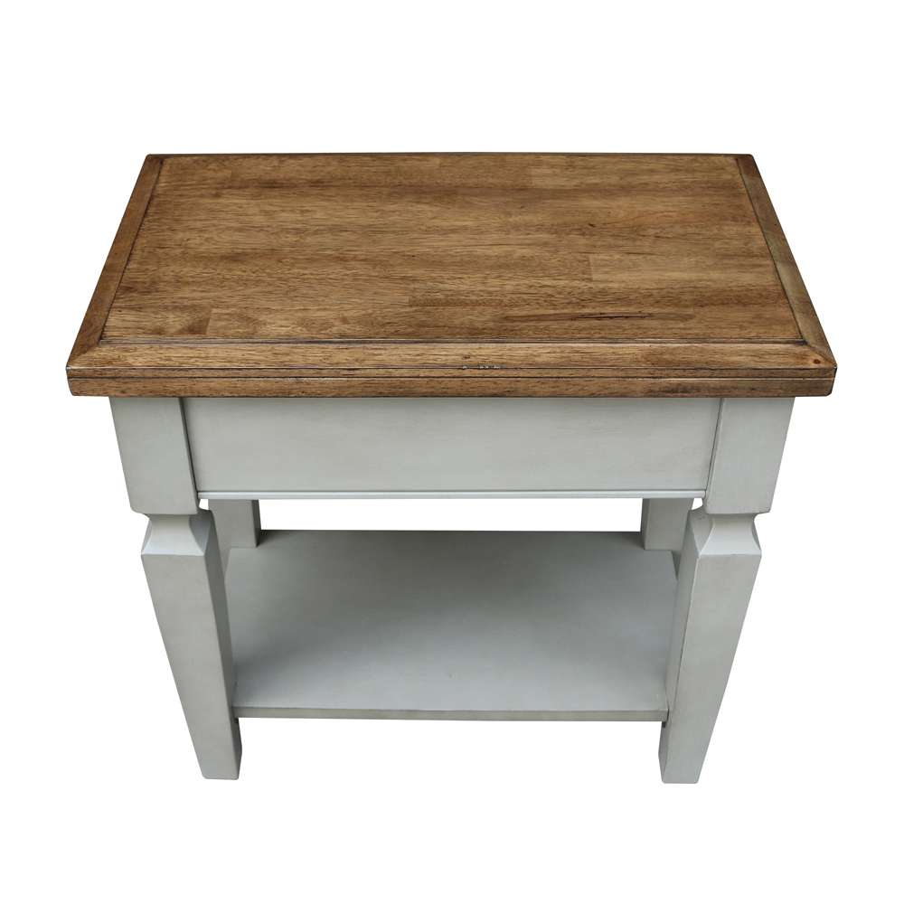 International Concepts - Vista Side Table in Hickory/Stone Finish - OT41-15E2 veiw 7