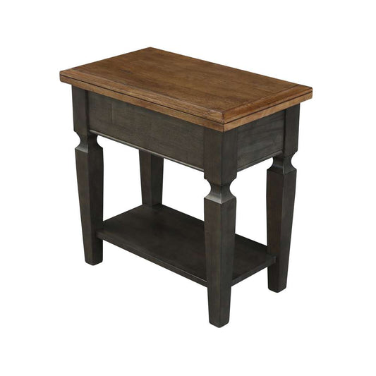 International Concepts - Vista Side Table in Hickory/Washed Coal Finish - OT45-15E2 veiw 1