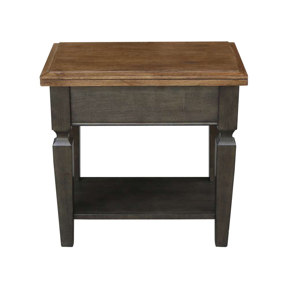 International Concepts - Vista Side Table in Hickory/Washed Coal Finish - OT45-15E2 veiw 3