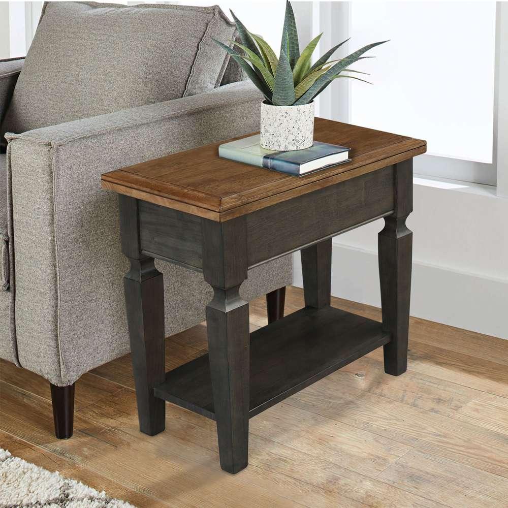 International Concepts - Vista Side Table in Hickory/Washed Coal Finish - OT45-15E2 veiw 4