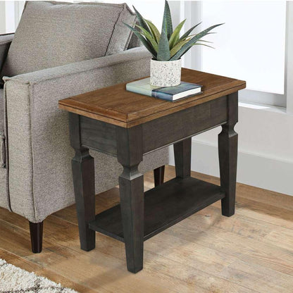 International Concepts - Vista Side Table in Hickory/Washed Coal Finish - OT45-15E2 veiw 4