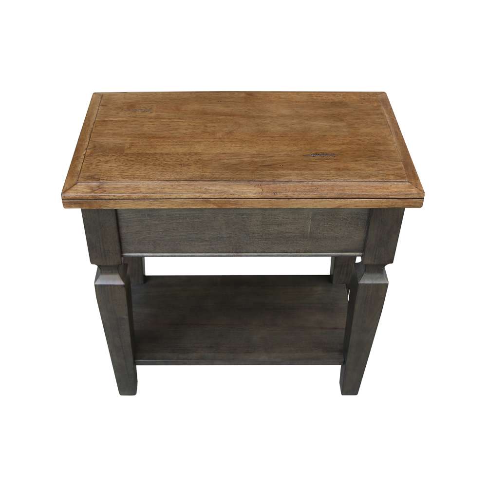 International Concepts - Vista Side Table in Hickory/Washed Coal Finish - OT45-15E2 veiw 8
