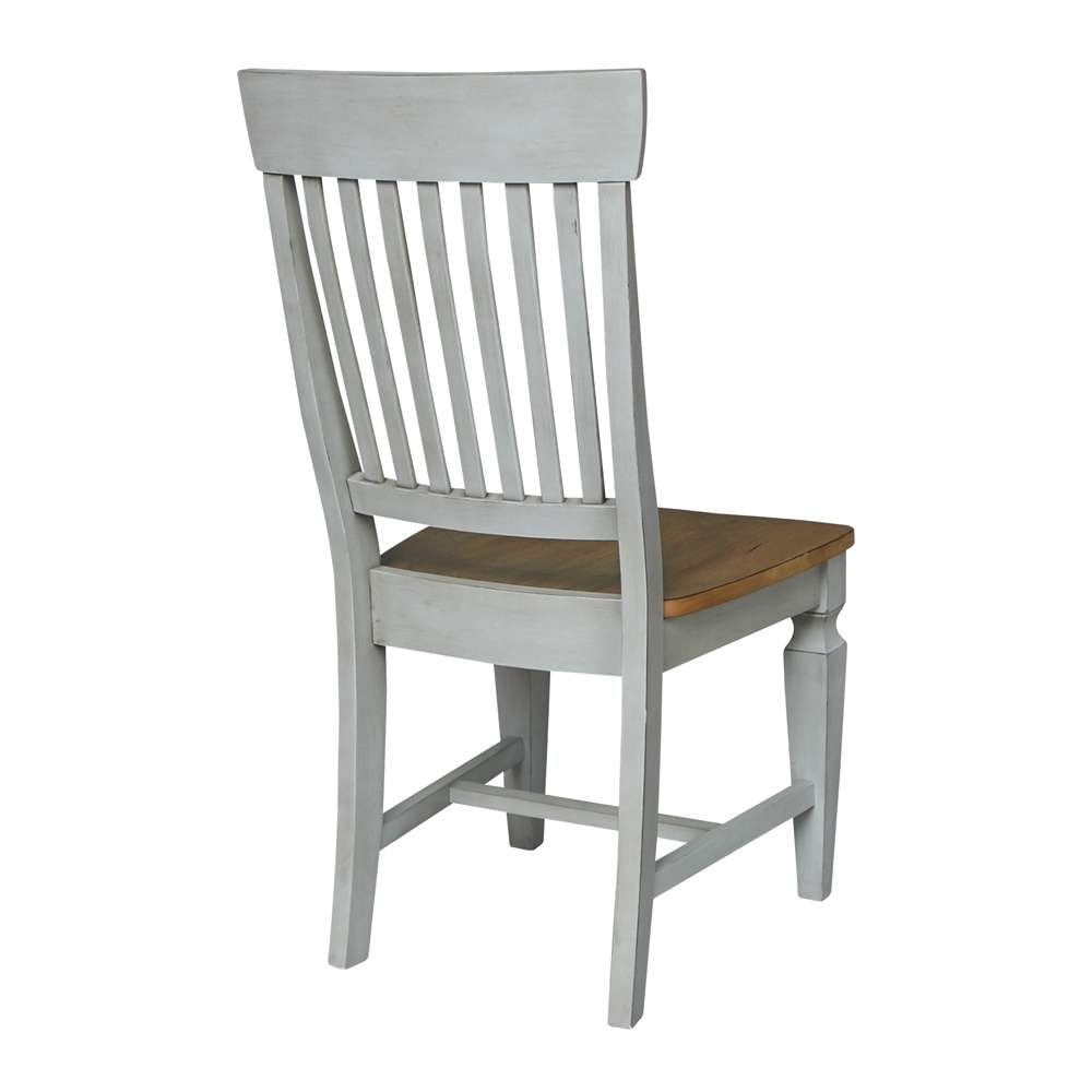 International Concepts - Vista Slat Back Chair in Hickory/Stone Finish (Set of 2) - C41-65P veiw 2