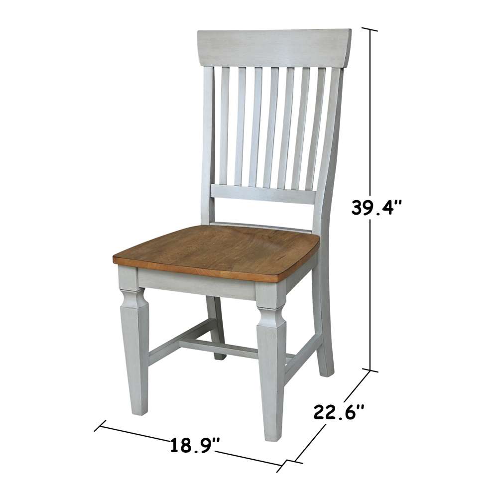 International Concepts - Vista Slat Back Chair in Hickory/Stone Finish (Set of 2) - C41-65P veiw 3