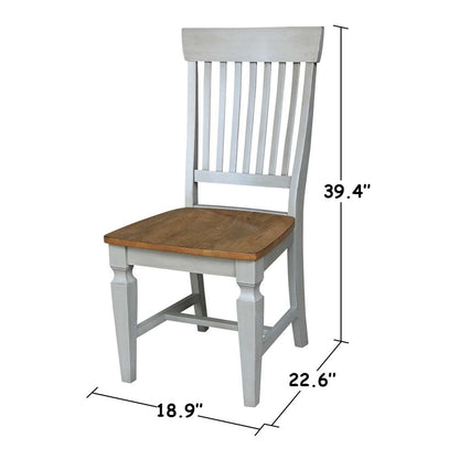 International Concepts - Vista Slat Back Chair in Hickory/Stone Finish (Set of 2) - C41-65P veiw 3