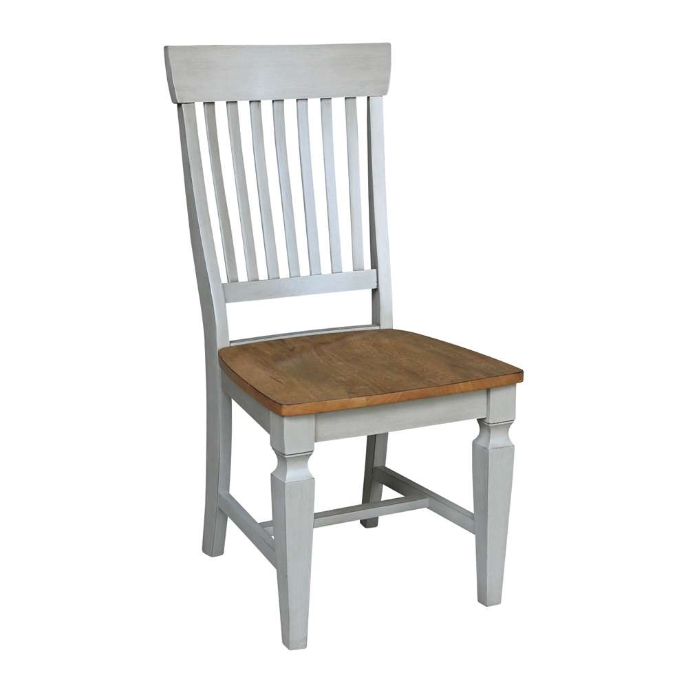 International Concepts - Vista Slat Back Chair in Hickory/Stone Finish (Set of 2) - C41-65P veiw 4