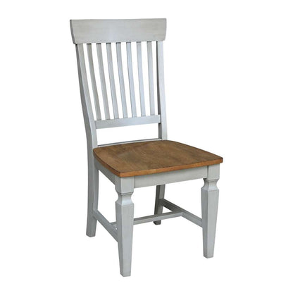 International Concepts - Vista Slat Back Chair in Hickory/Stone Finish (Set of 2) - C41-65P veiw 4