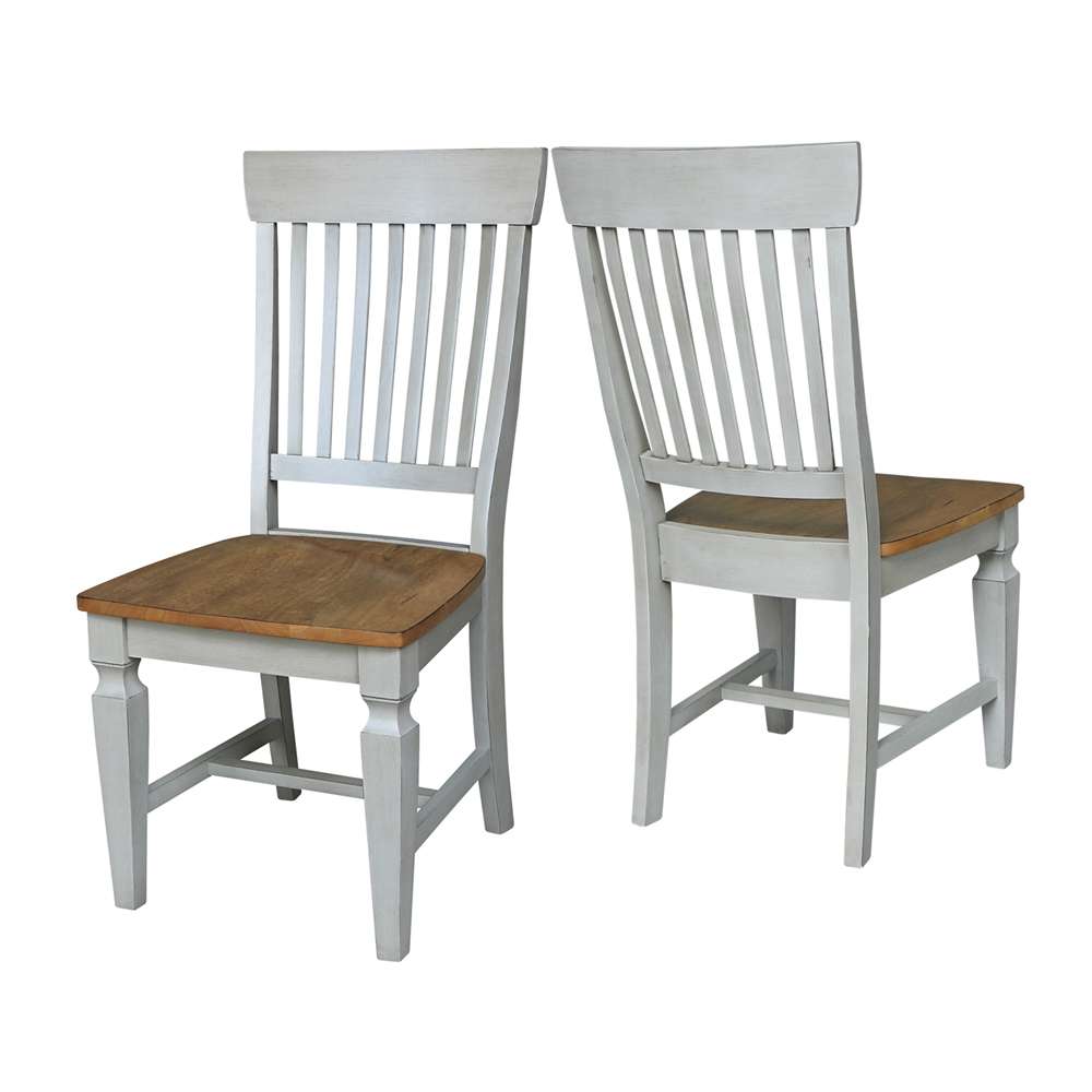International Concepts - Vista Slat Back Chair in Hickory/Stone Finish (Set of 2) - C41-65P veiw 5