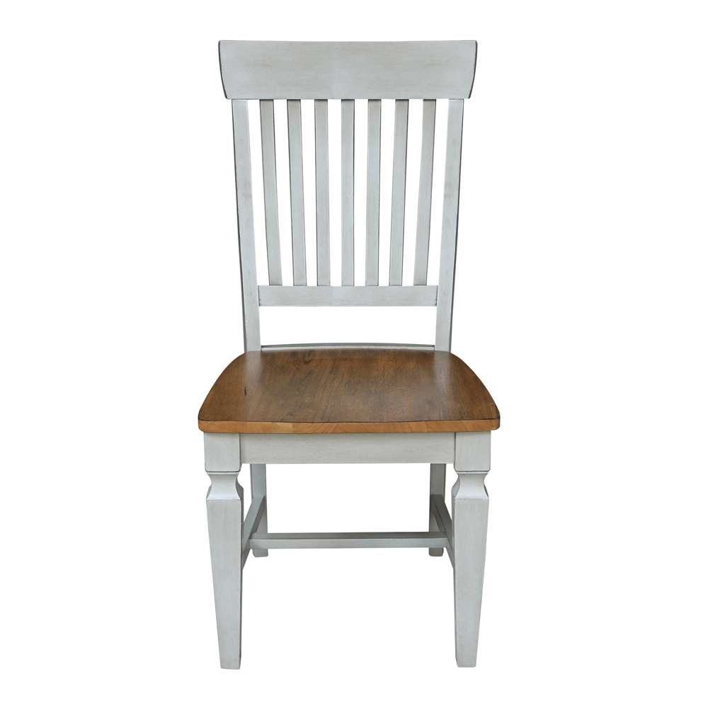 International Concepts - Vista Slat Back Chair in Hickory/Stone Finish (Set of 2) - C41-65P veiw 6