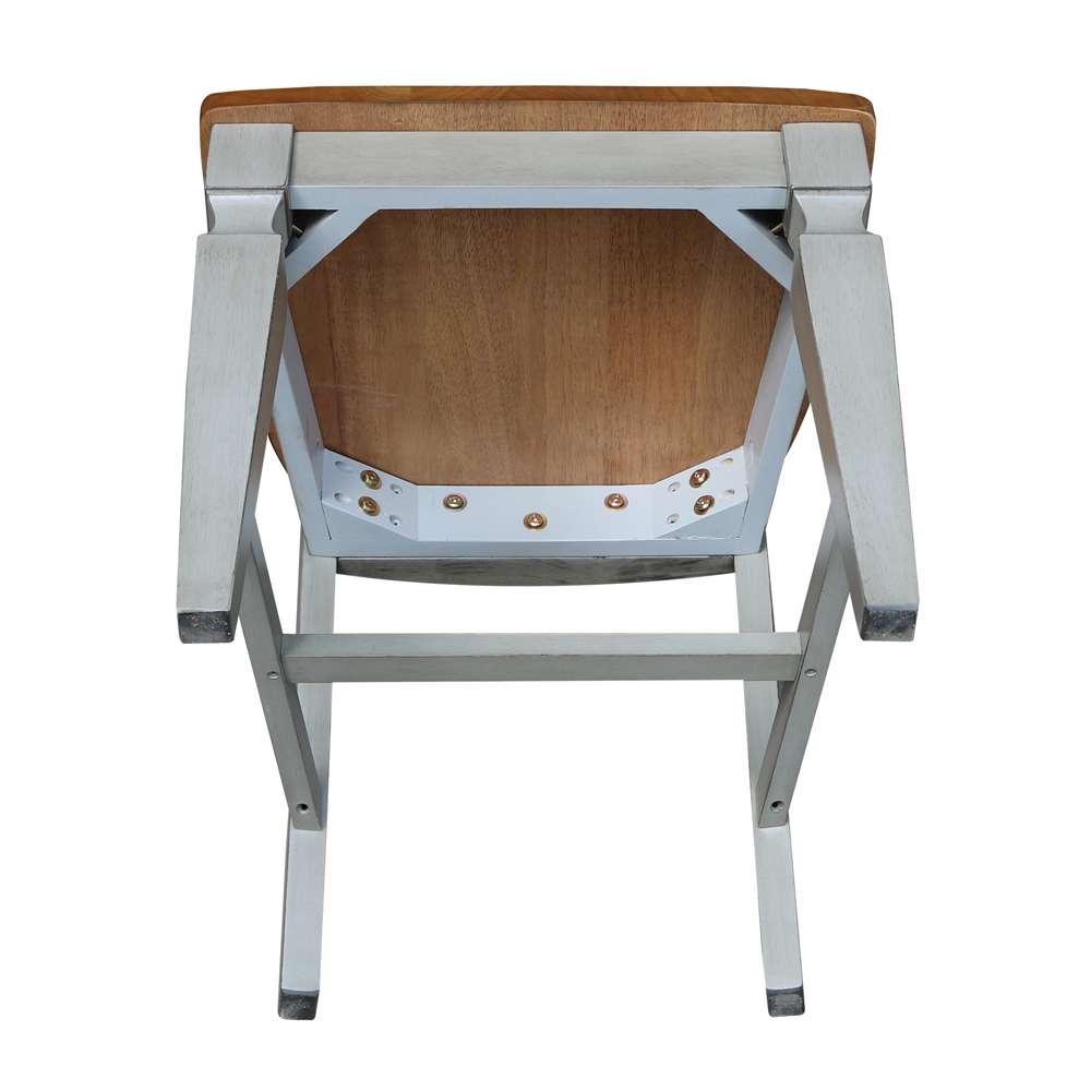 International Concepts - Vista Slat Back Chair in Hickory/Stone Finish (Set of 2) - C41-65P veiw 8